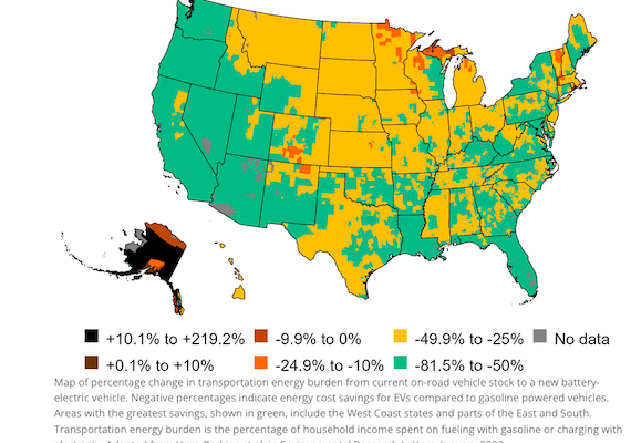 With Electric Vehicles, 90% of Americans would see Transportation Costs, CO2 Emissions Plummet